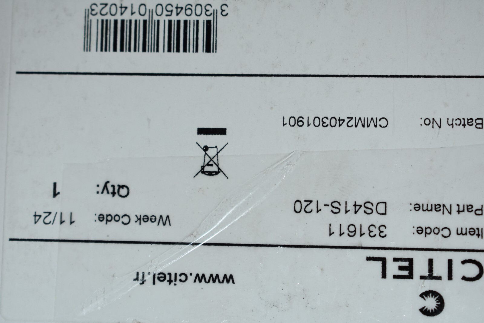 Citel DS41S-120 Industrial AC Surge Protector 120VAC, Type 4CA, 40kA, 1-Pole