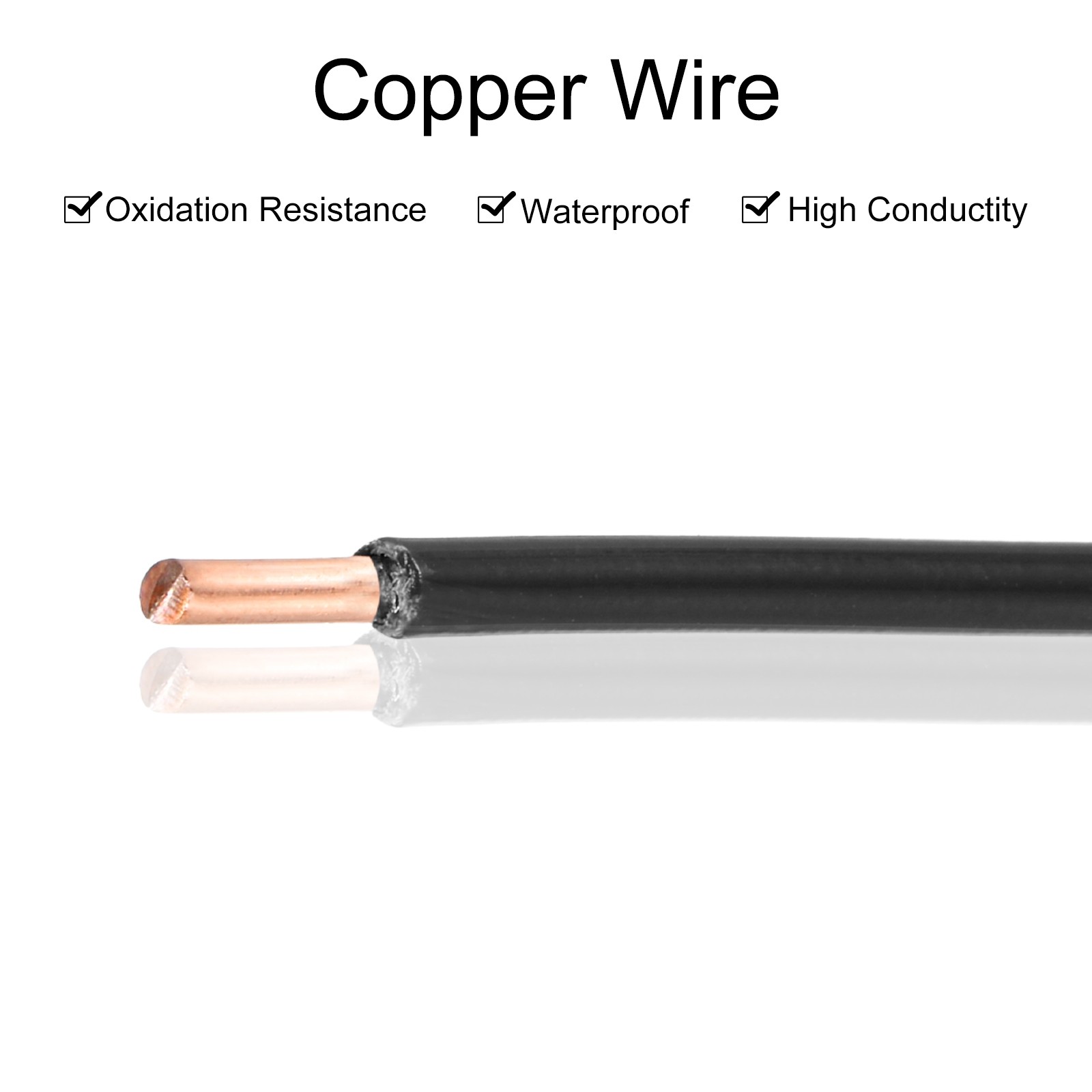 200 Feet Electrical Wire Insulated Solid Copper 12AWG Hook Up Wire Cable, Black
