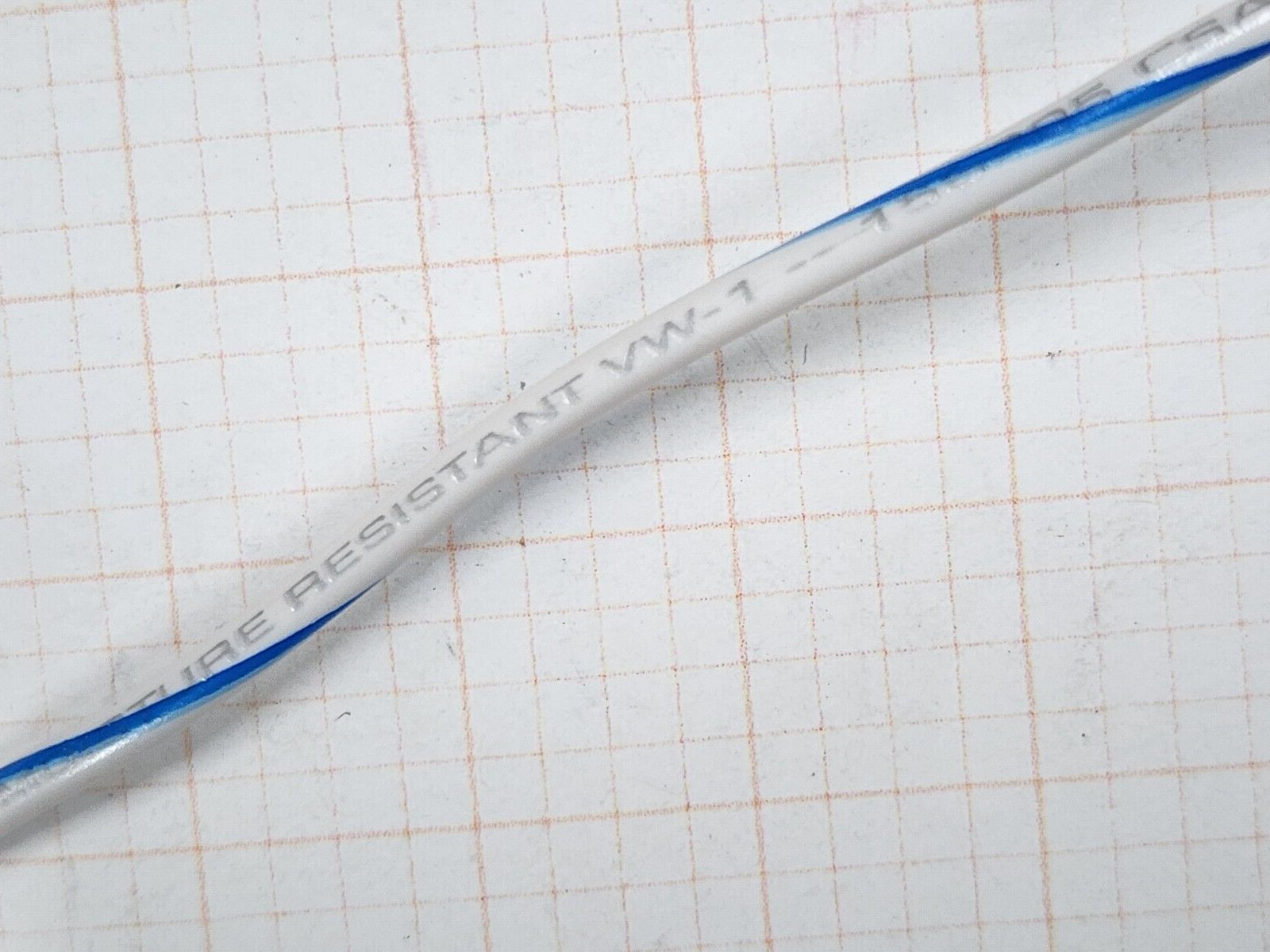 Southwire #18awg Stranded Bare Copper UL-1015 Lead Wire White w/ Blue /100ft