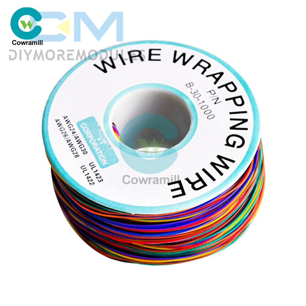 30AWG Test Wrapping Cable Wire 280M B-30-1000 8-Wire Colored Insulation
