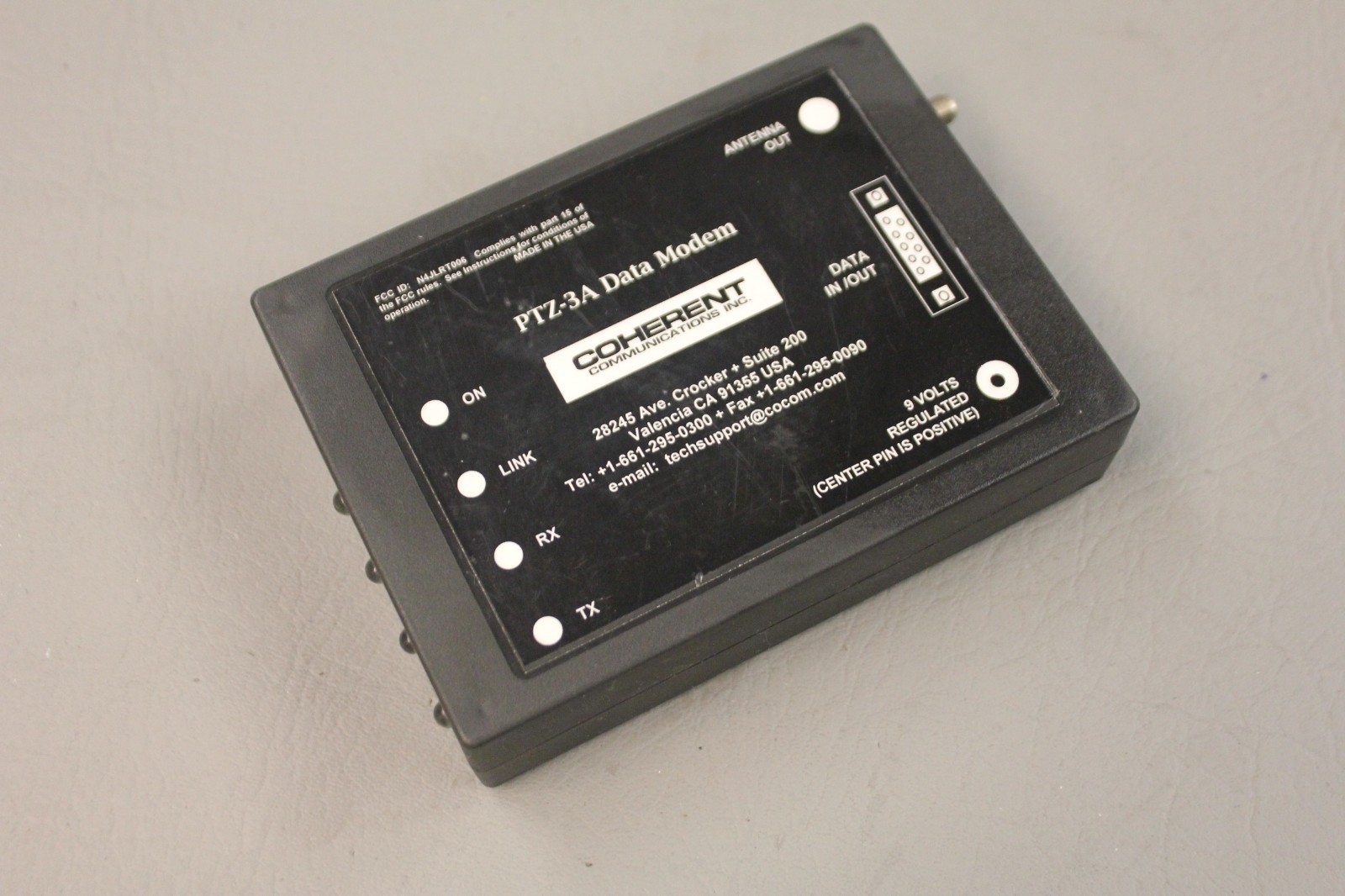 COHERENT COMMUNICATIONS PTZ-3A DATA MODEM