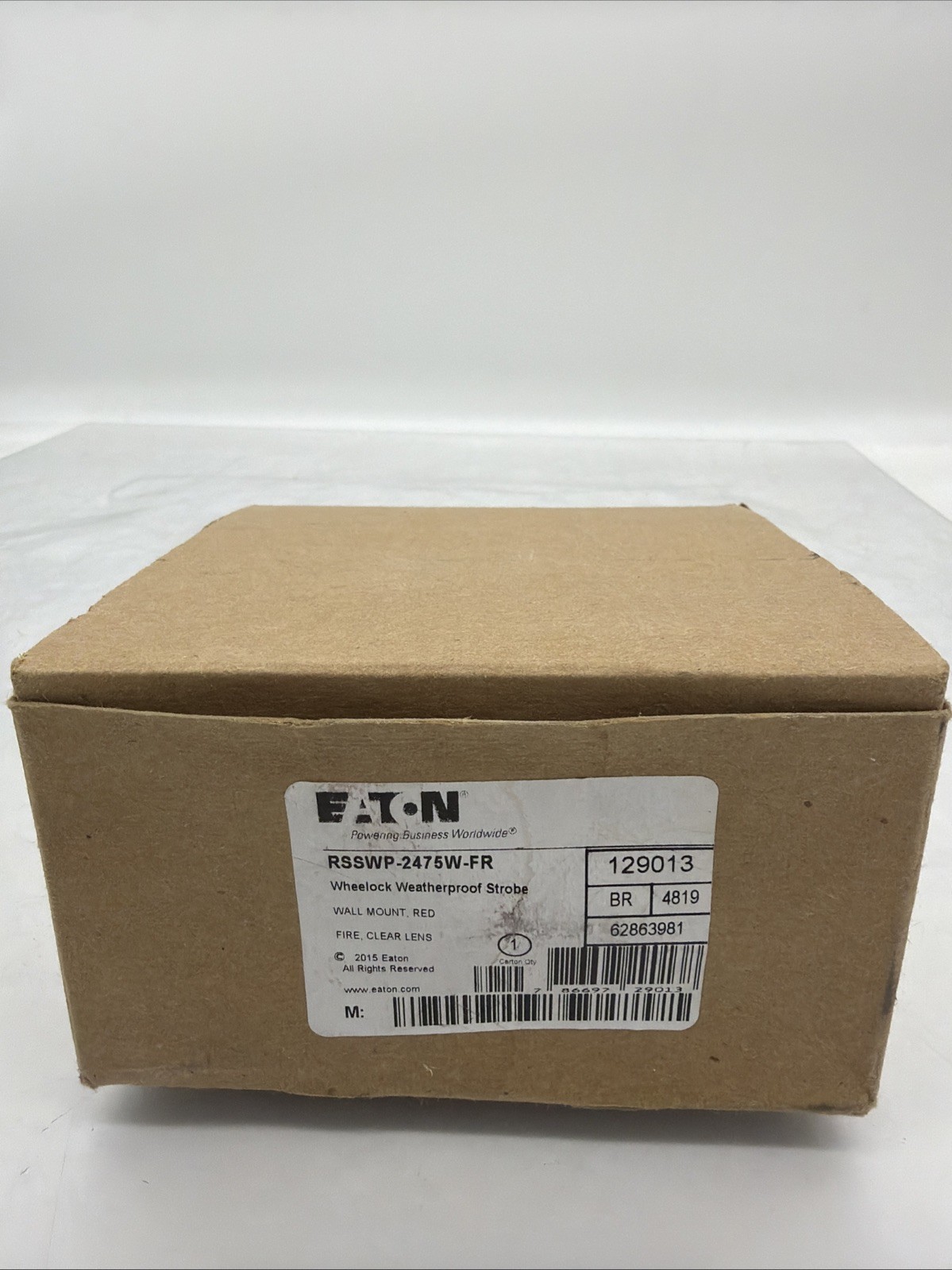 Cooper Eaton RSSWP-2475W-FR Wheelock Weatherproof Red Fire Strobe Wall Mount …