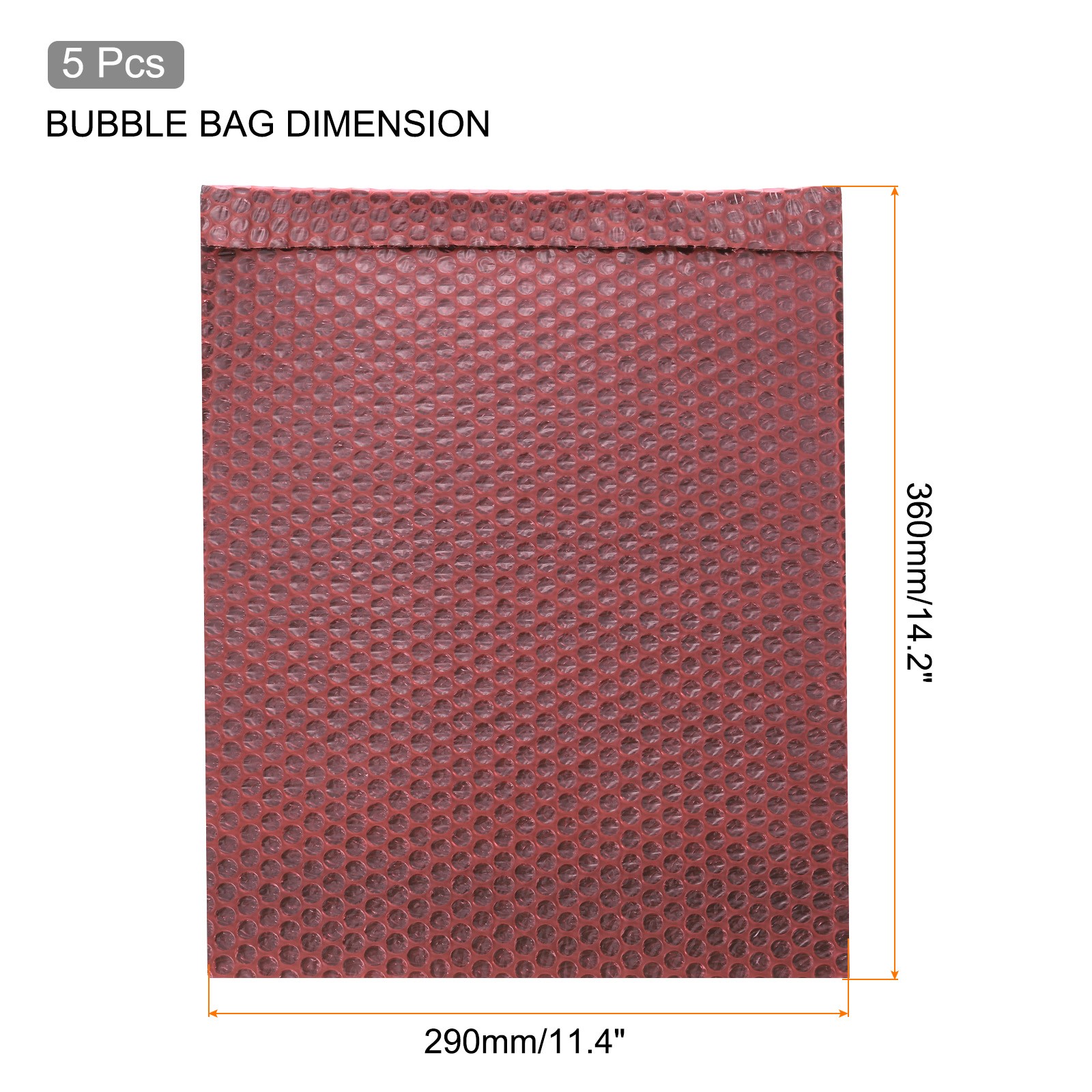 5 Pcs Bubble Bags, Red 11.4×14.2″ For Anti-Static Bags