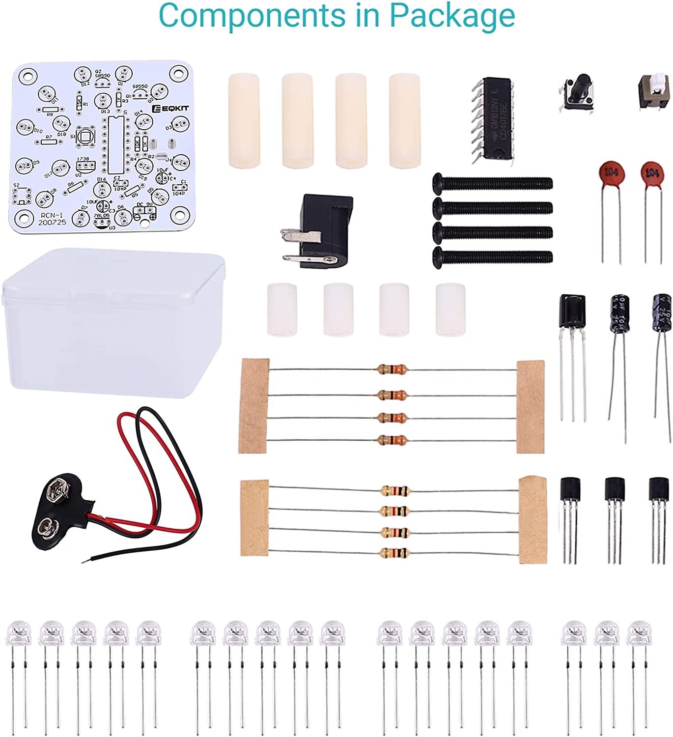 White LED Night Light Lamp DIY Electronics Kit Soldering Practice For Students