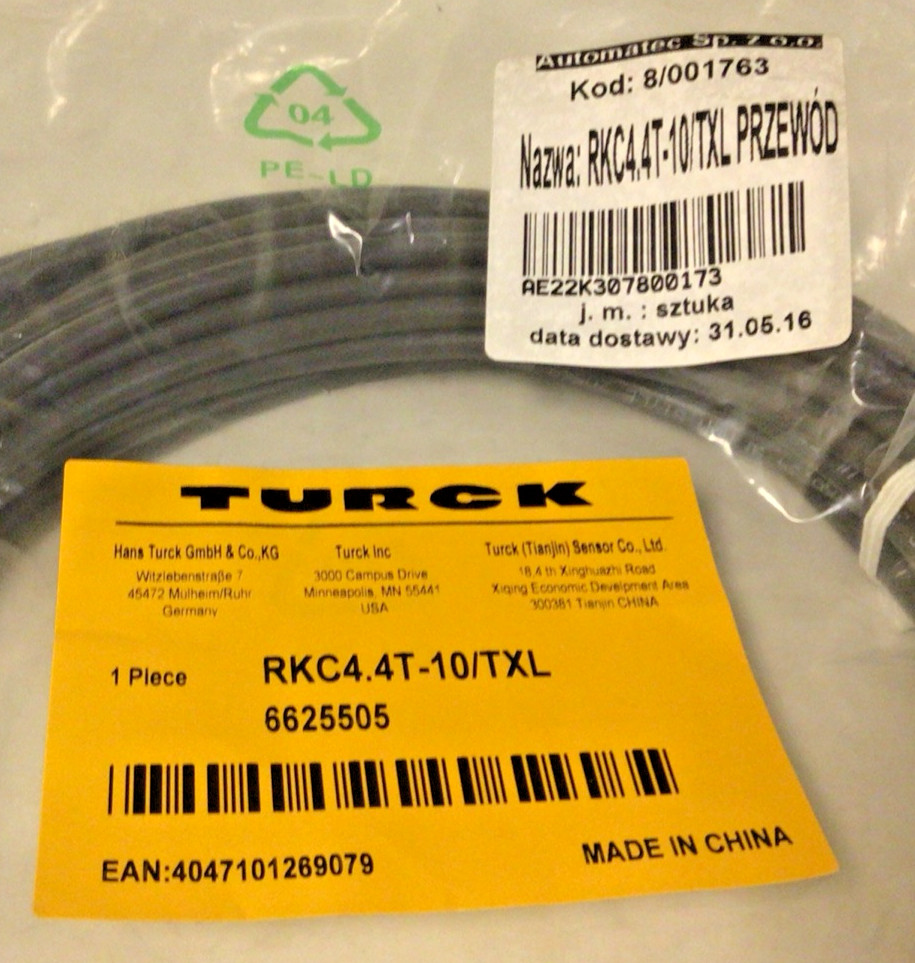 NEW, TURCK RKC4.4T-10/TXL PROXIMITY SWITCH SENSOR 6625505, FREE SHIPPING