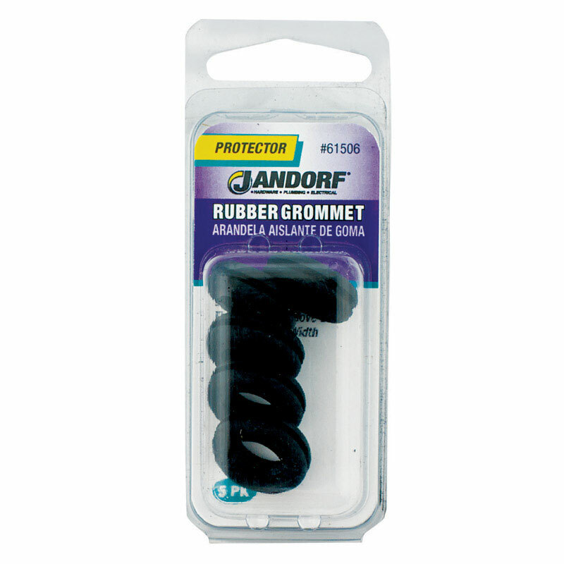 Jandorf RUBBER GROMMET 5 pk 3/4″ Dia. 1/4″ Depth Cover Hole Protect Cable 61506