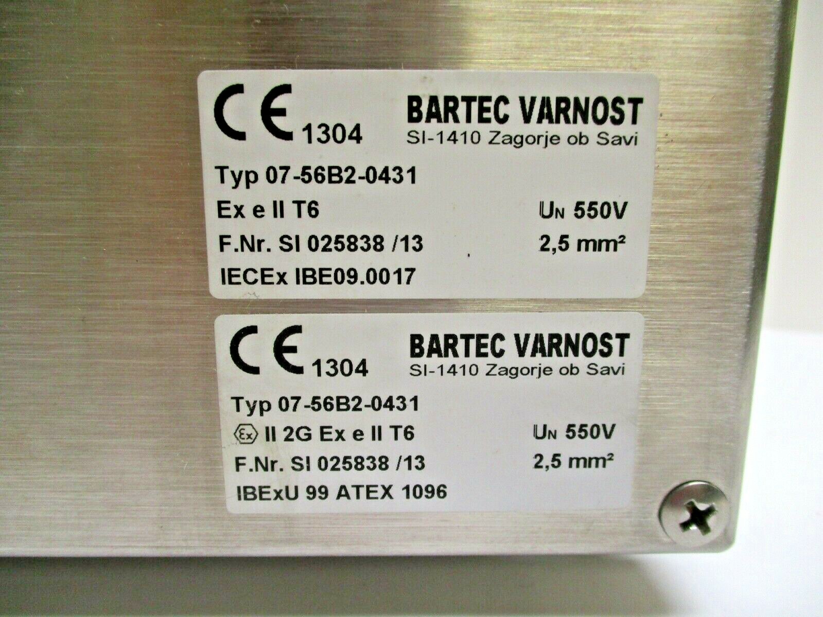 BARTEC VARNOST, SST DISTRIBUTION TERMINAL JUNCTION BOX, TYPE: 07-56B2-0431