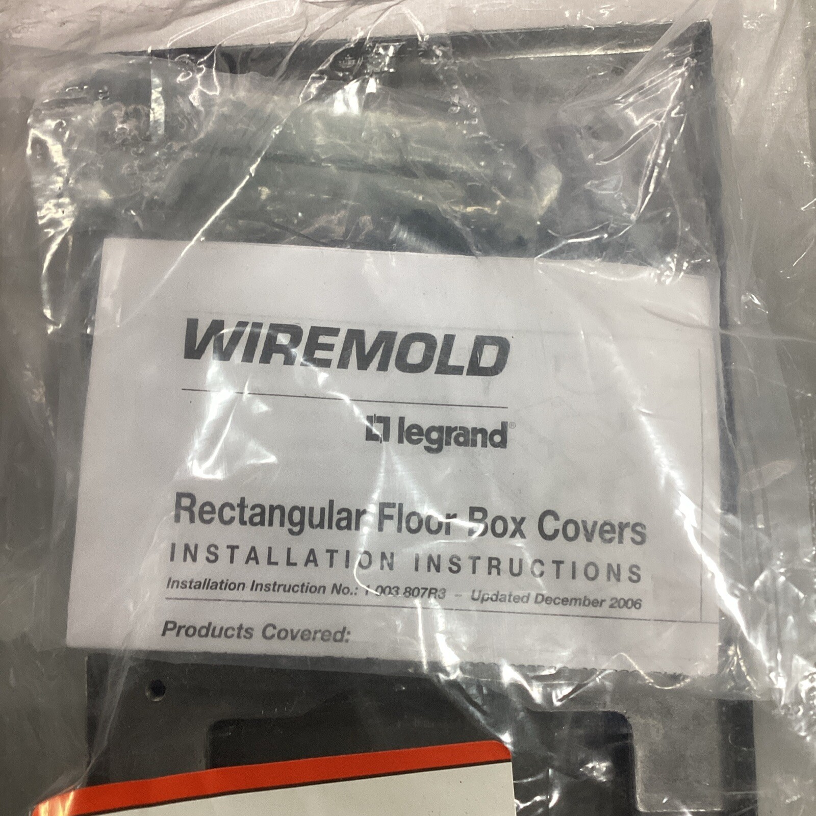 Wiremold 838TCAL 3-Gang Aluminum Tile Flange Rectangular Floor Box Covers