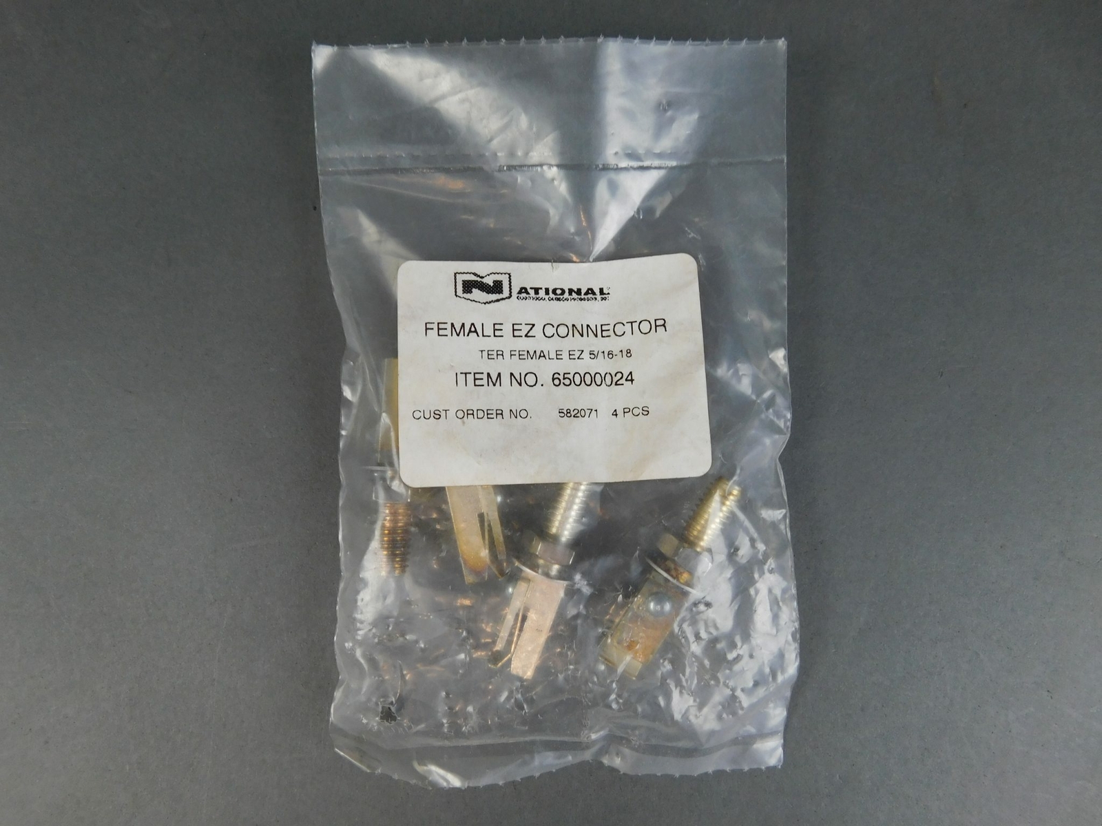 National 65000024 5/16-18 Female EZ Connector Terminal-4 Piece – NEW Surplus!
