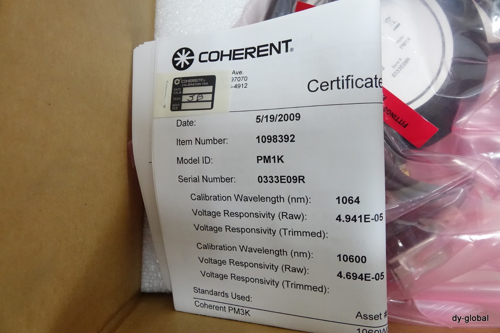 PM1K 1098392 COHERENT NIB High-Power Water-Cooled Thermopil Sensor 100W~1000W
