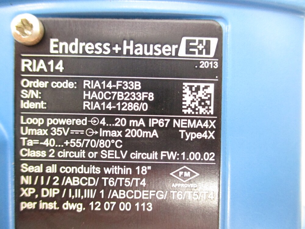 ENDRESS+HAUSER RIA14-F33B NSMP