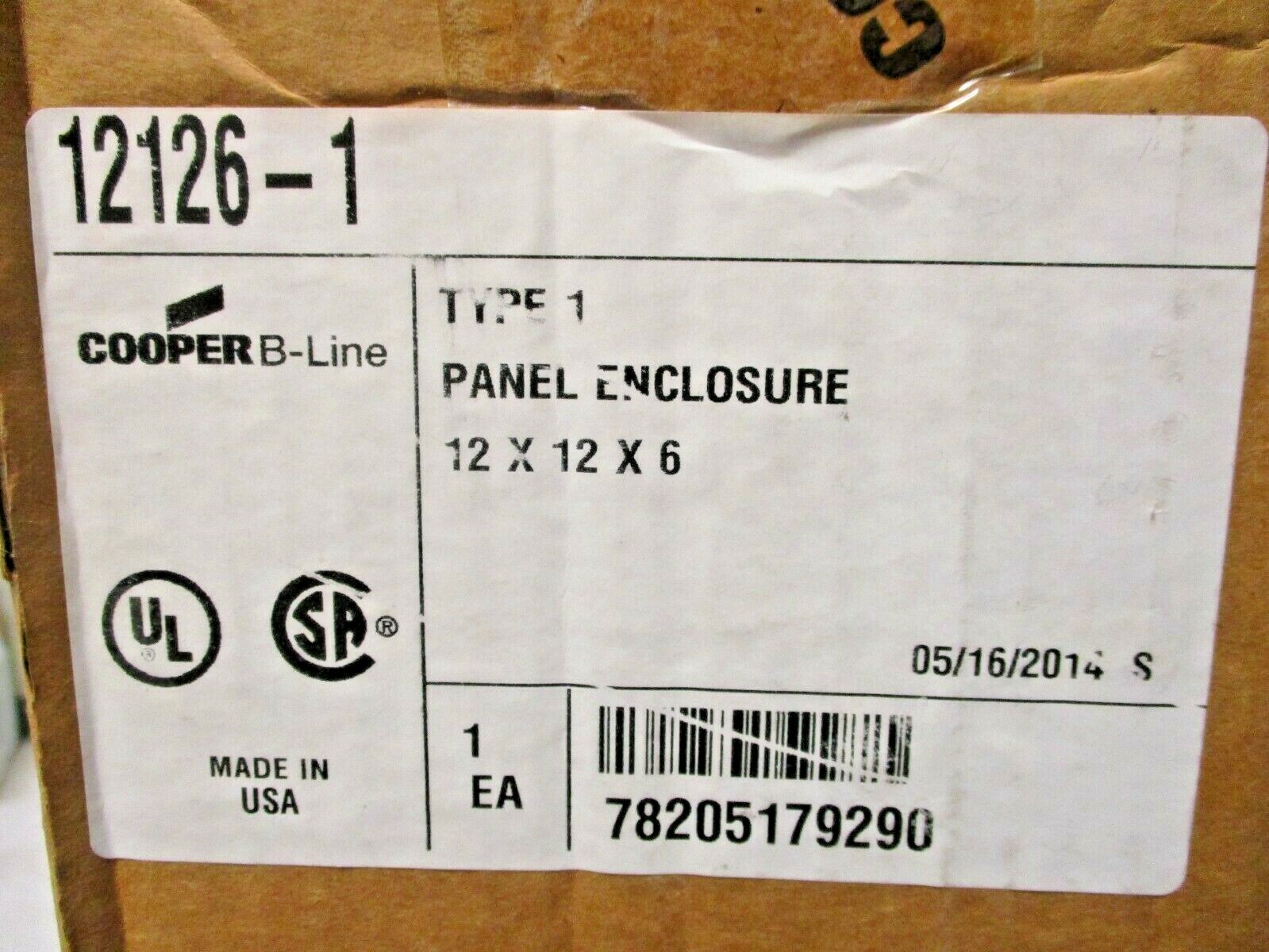COOPER B-LINE, PANEL ENCLOSURE, 12126-1, 12X12X6