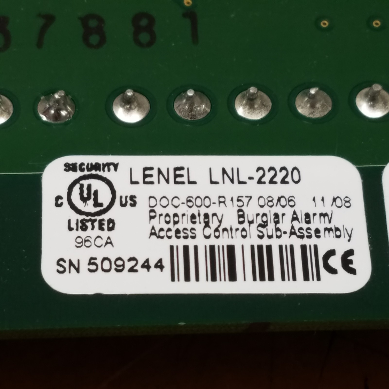 Lenel LNL-2220 Controller Board, 12/24VDC – USED