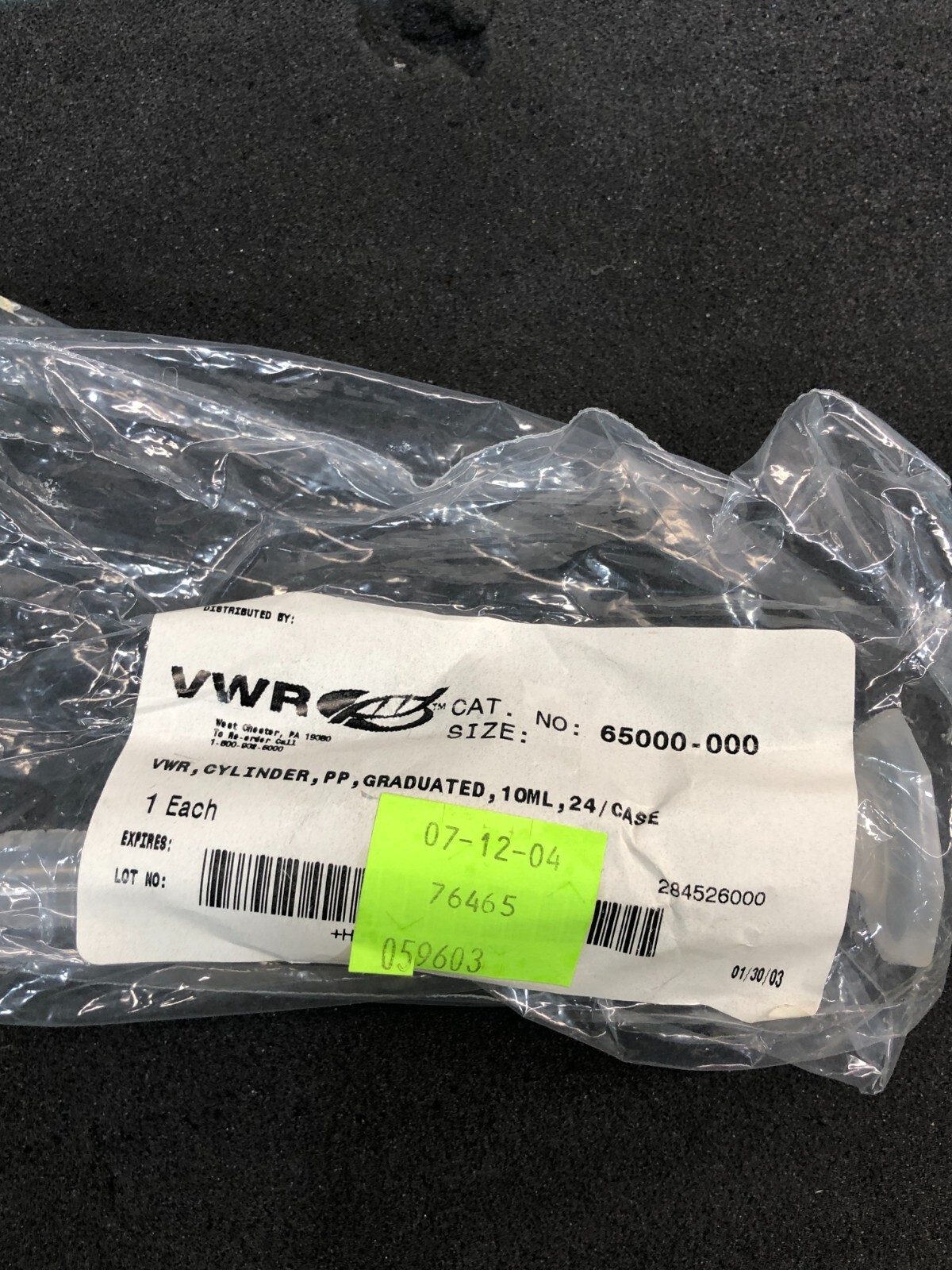 9 VWR 65000-000 CYLINDER, GRADUATED, 10ML, 24/CASE, 169184