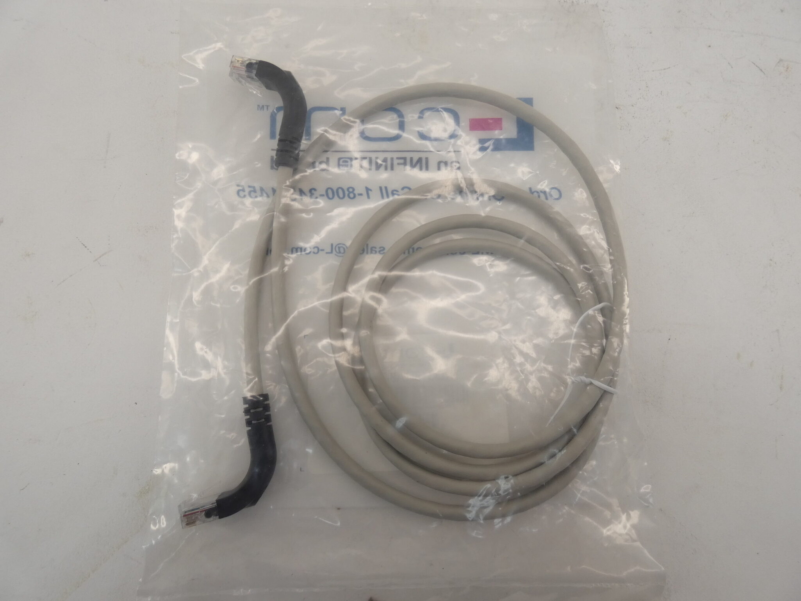 *Lot of 5* L-Com TRD815RA3GRY-5 Cat5e Right Angle Ethernet Patch Cords, 5″ – …