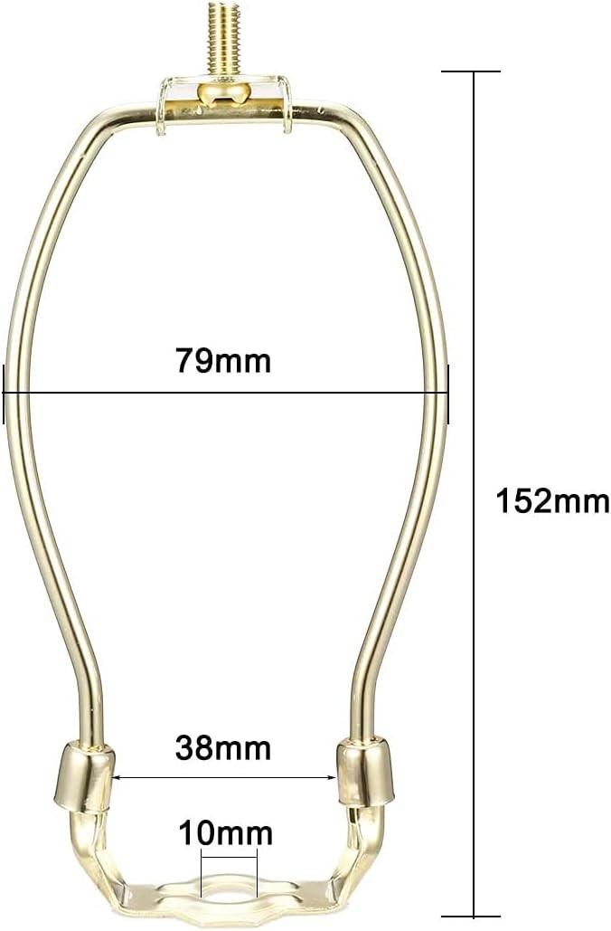 Polished Brass 6 Inch Detachable Lamp Harp Holder Size: 6 inch (Brass)