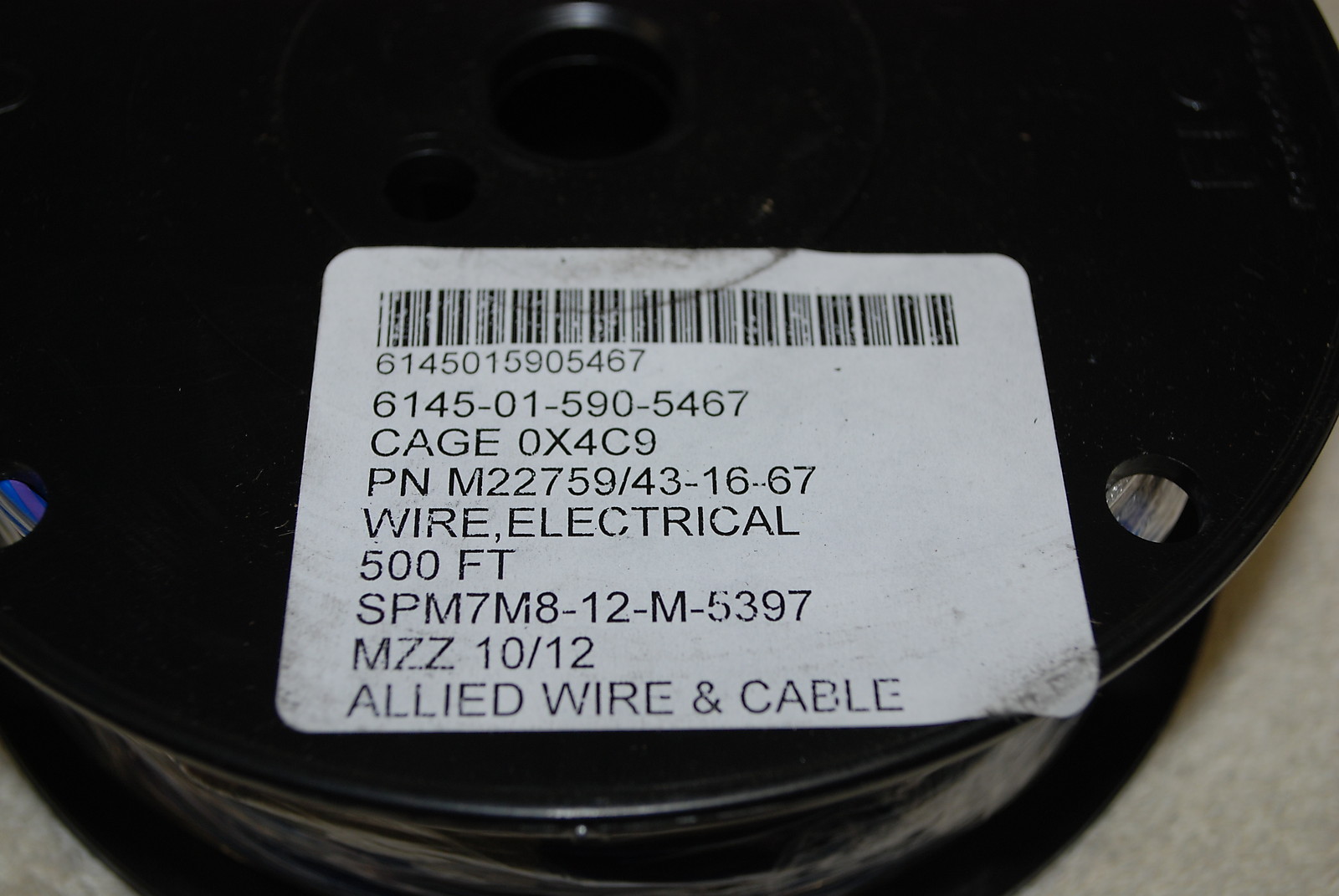 MIL-SPEC M22759/43-16-67 SILVER PLATED WIRE 16 AWG 500 FEET BLUE VIOLET STRIPE