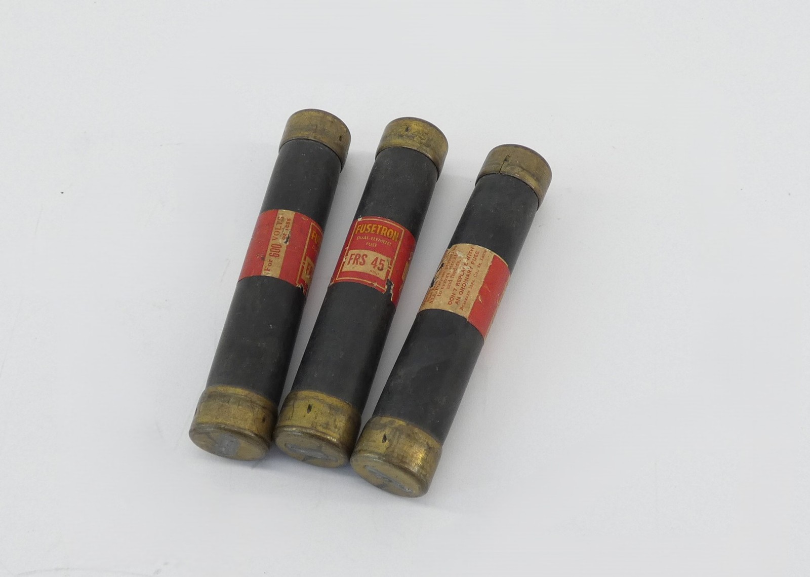*Lot of 3* Bussmann FRS-45 Fusetron Dual Element Fuse 45A 600V