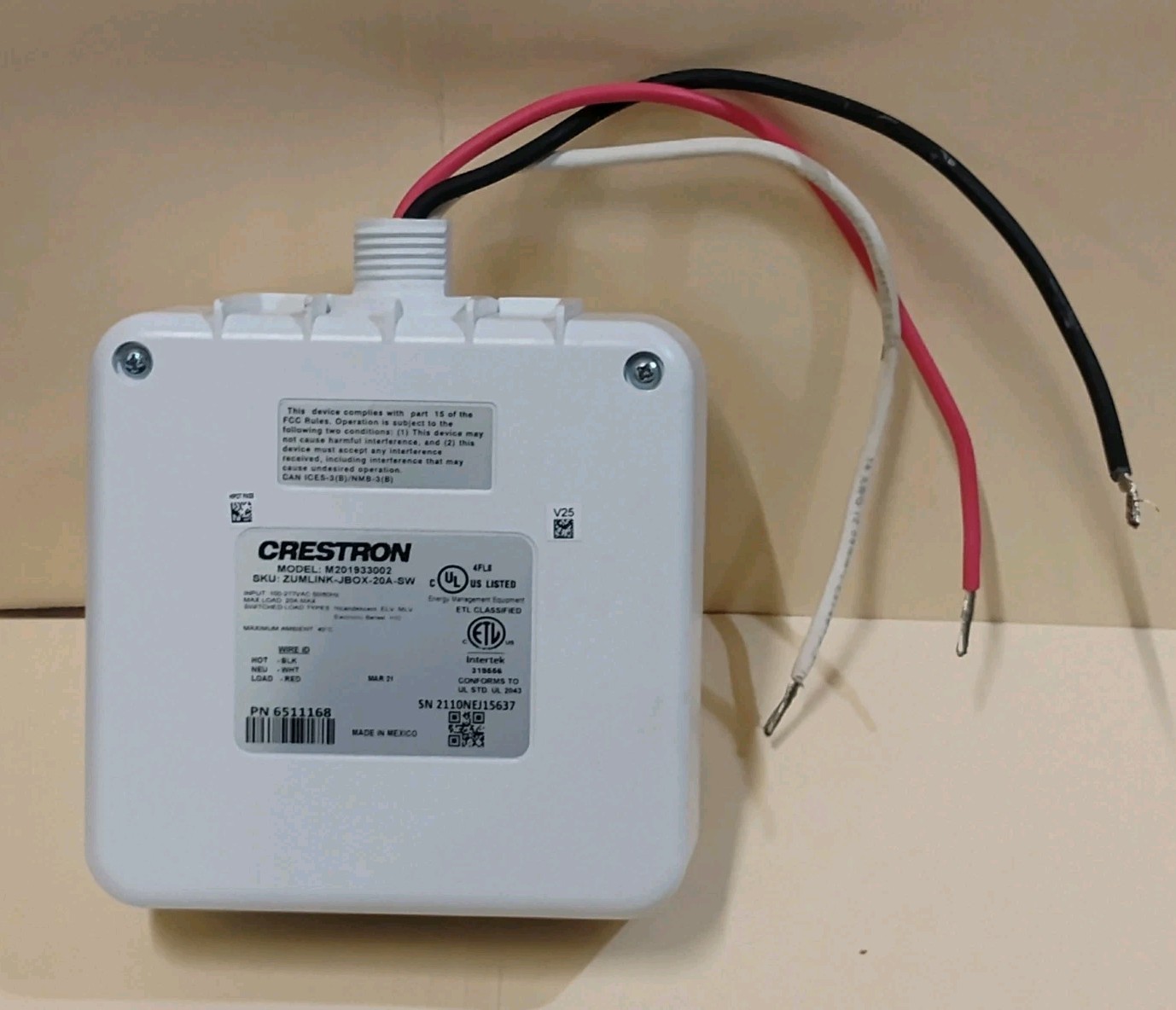 5pc Lot- Crestron Zumlink Jbox-20a-sw Load Controllers 20193002 FULLY FUNCTIONAL