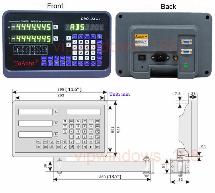 3/2Axis Digital Readout DRO Display Linear Scale 100~1000MM for Mill Lathe CNC