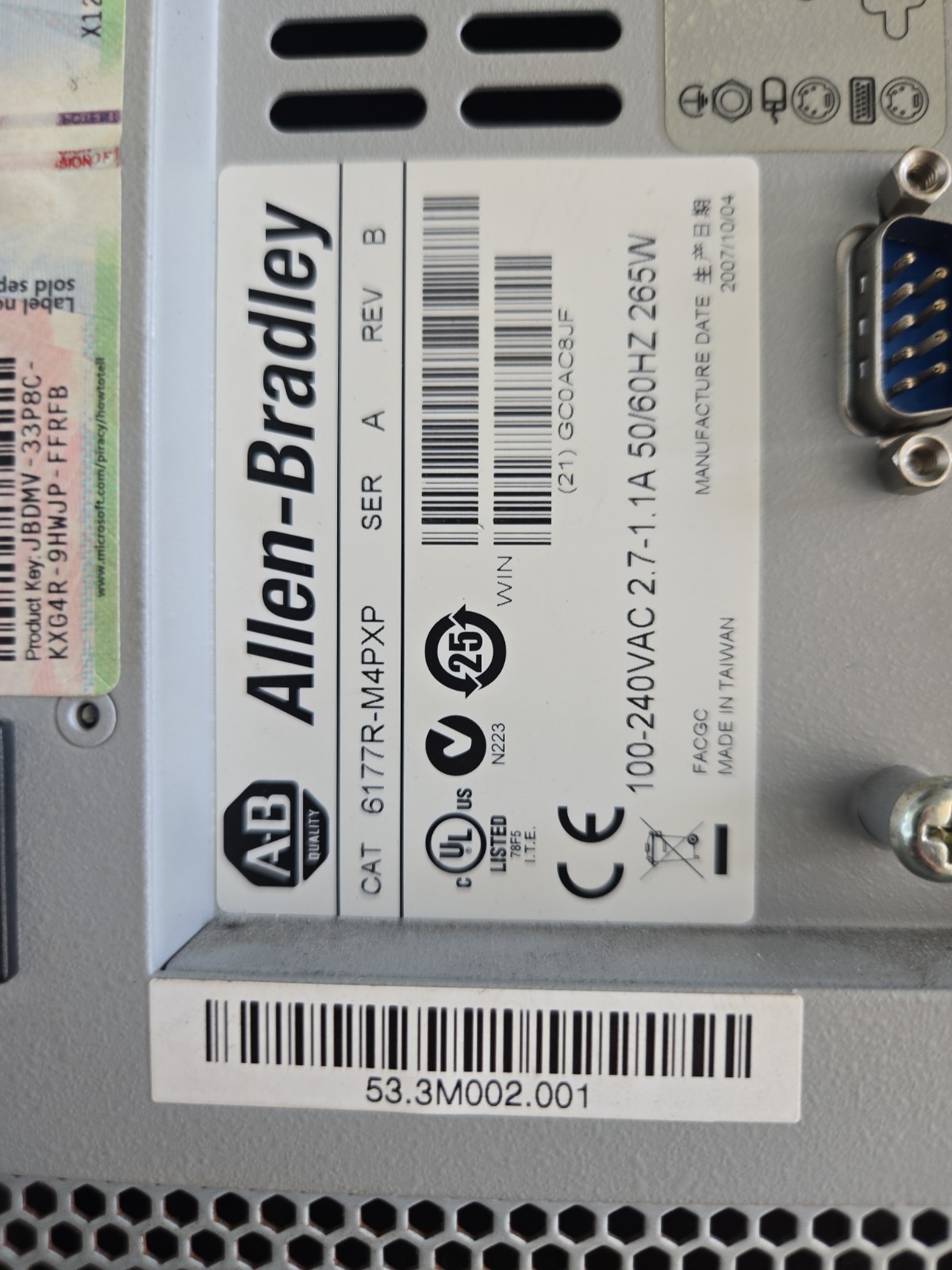 Allen Bradley 6177R-M4PXP Ser A Versaview 750R – Warranty & Free Shipping