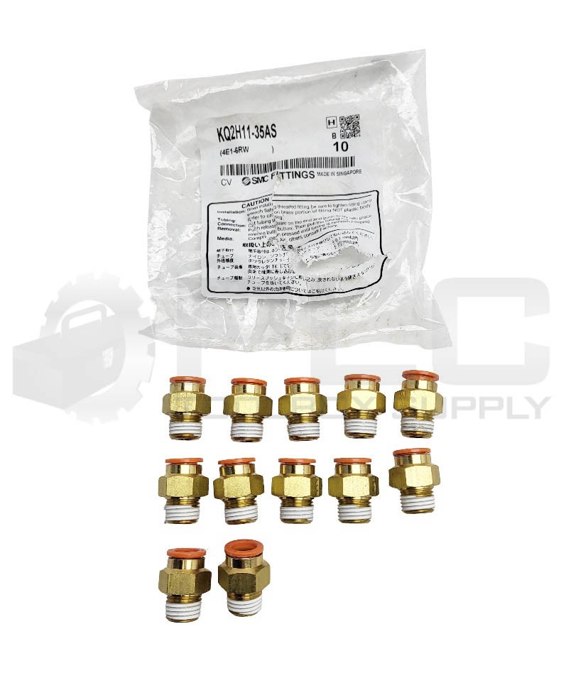 NEW LOT OF 12 SMC KQ2H11-35AS MALE ADPATER PUSH TO CONNECT FITTING 3/8