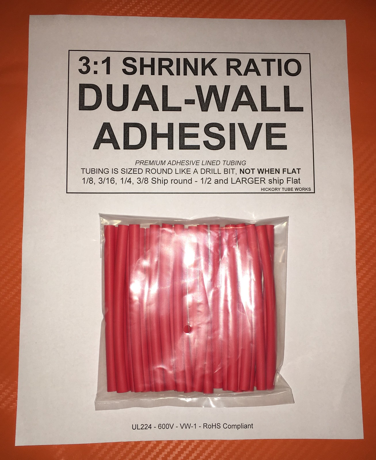 3/16″ / 4.5mm I.D Red (4″ 25pcs) Dual-Wall Adhesive Lined 3:1 Heat Shrink Tube