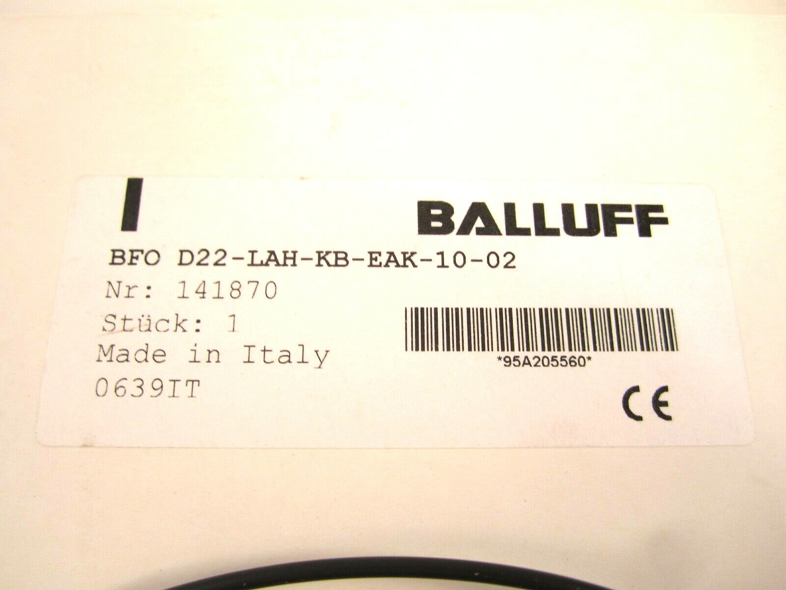 NEW Balluff BFO D22-LAH-KB-EAK-10-02 Fiber Optics Cable