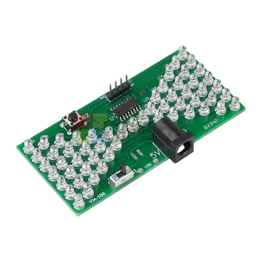 Electronic Hourglass DIY Kit Funny Practice Soldering Kit w/ LED DC Power Cable