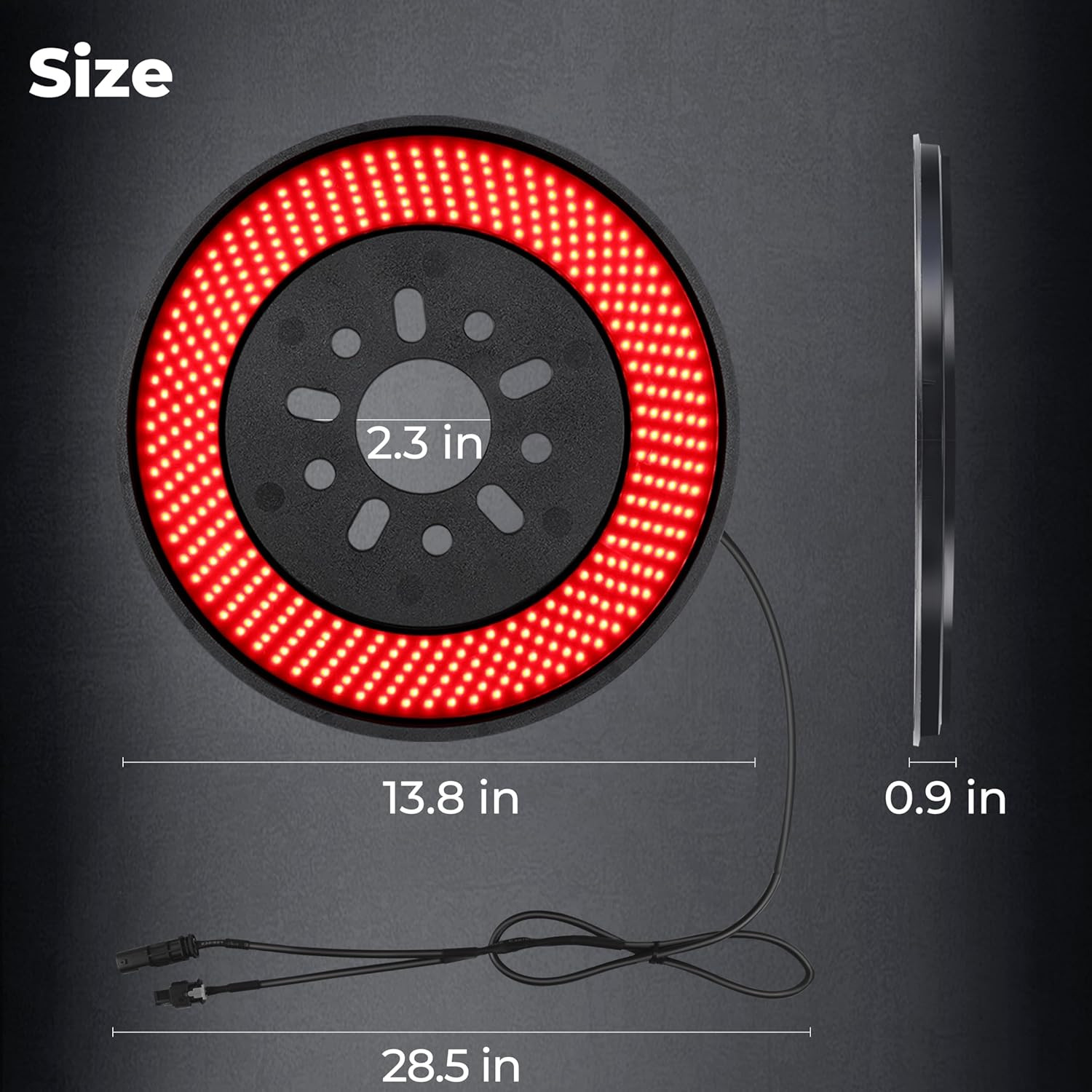 Spare Tire Brake Light for 2018-2025 Jeep Wrangler JL JLU 405 LEDs Super Bright