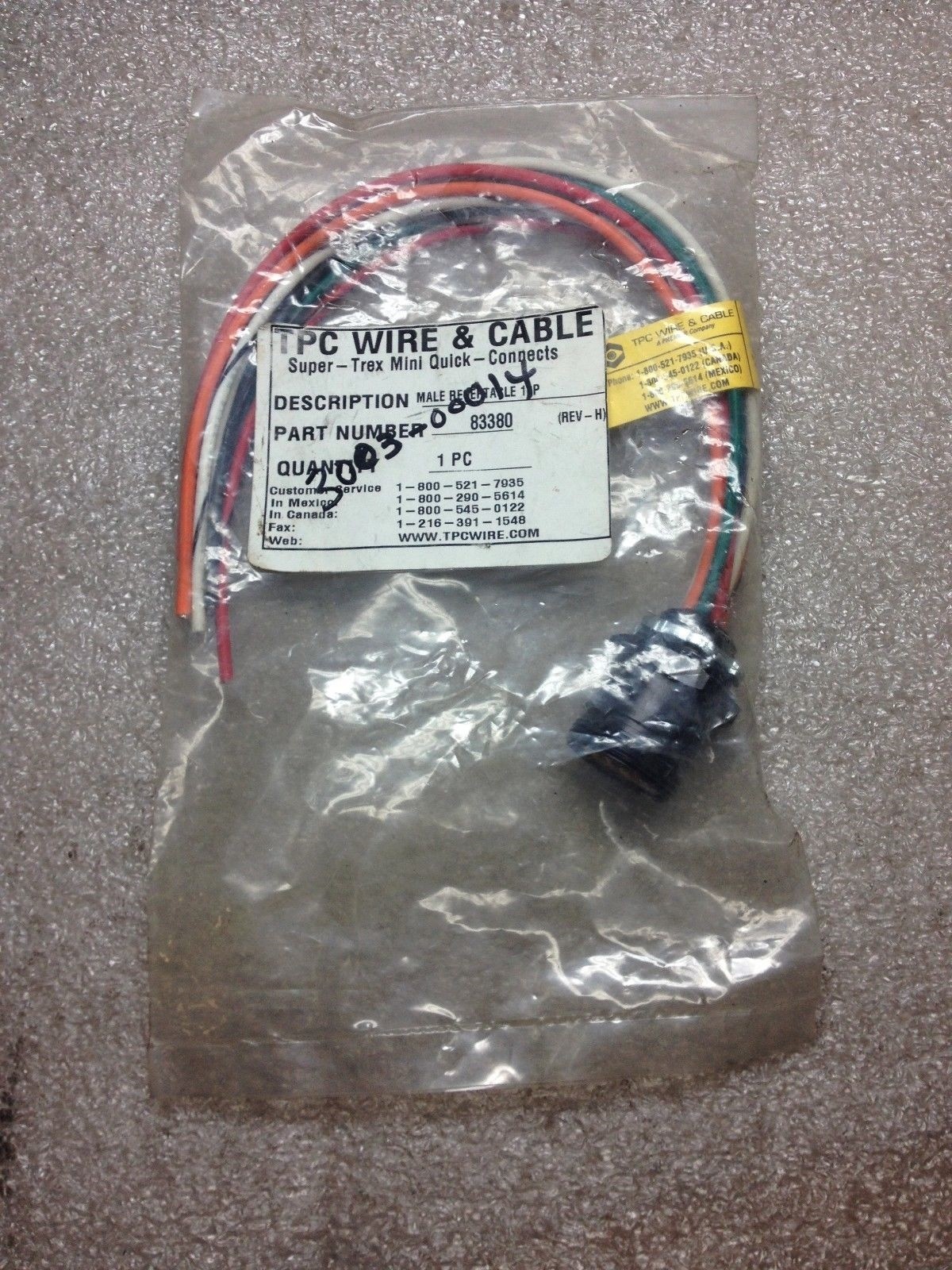 TPC WIRE & CABLE 83380 CORD SET