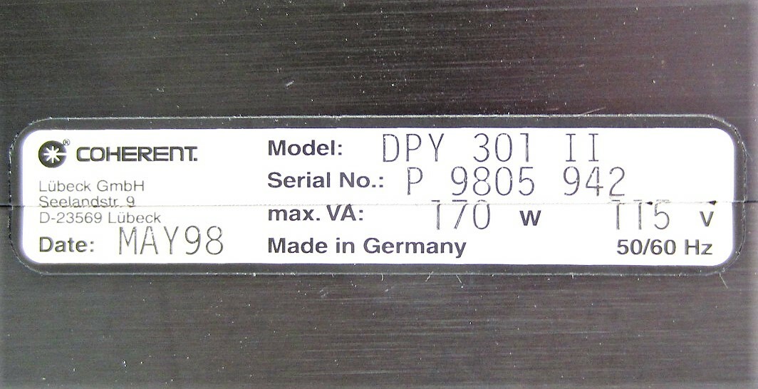 Coherent DPY 301 II Laser Power Supply 170W 115V