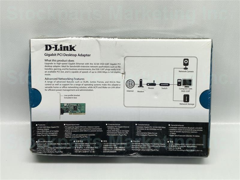D-Link DGE-528T DGE528T VER.: C1 Gigabit PCI Desktop Adapter NEW NIB