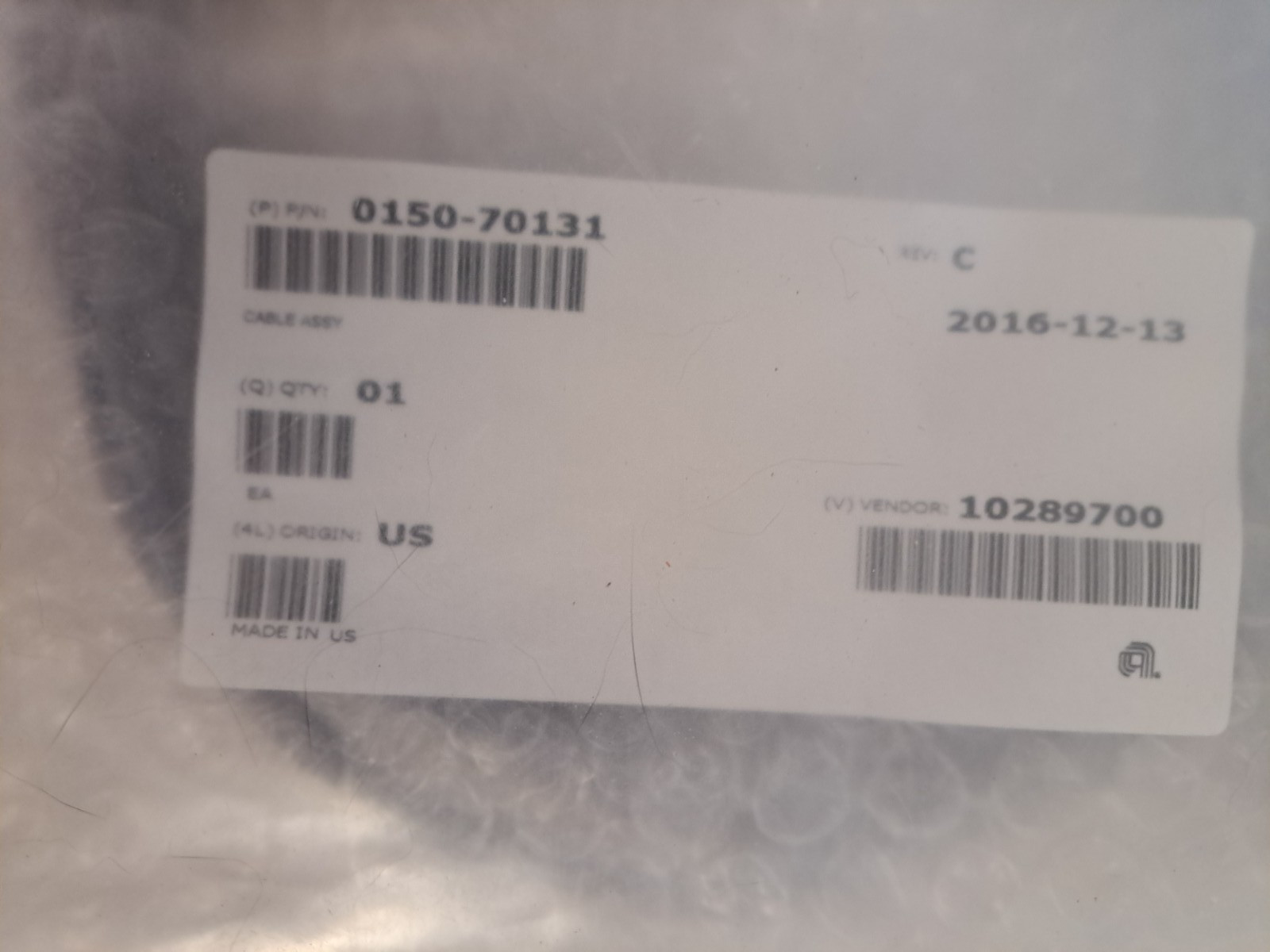 Applied Materials AMAT 0150-70131 Cable Water Flow Interlock Gen Rack New