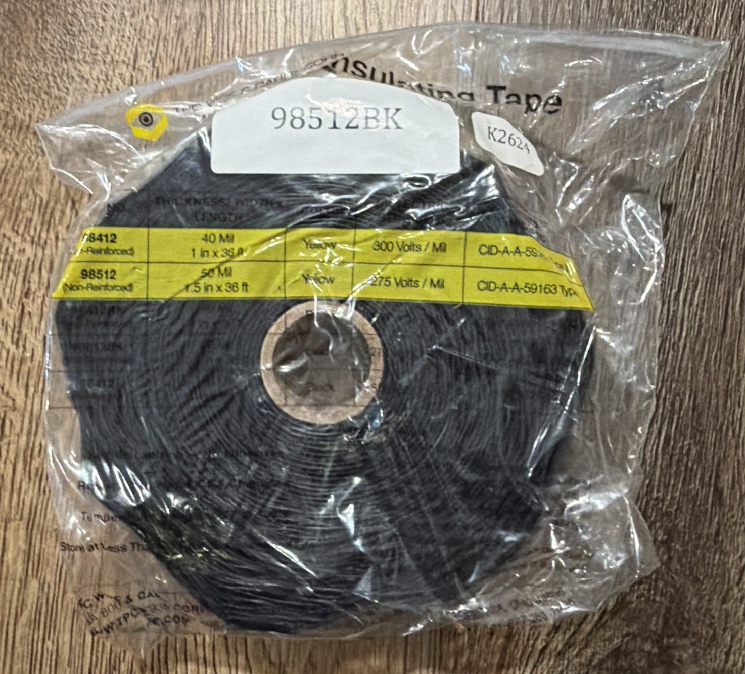 TPC Vulko-Wrap 98512BK Self-Vulcanizing Insulating Wrap Black 1.5” X 36’ 50 Mil