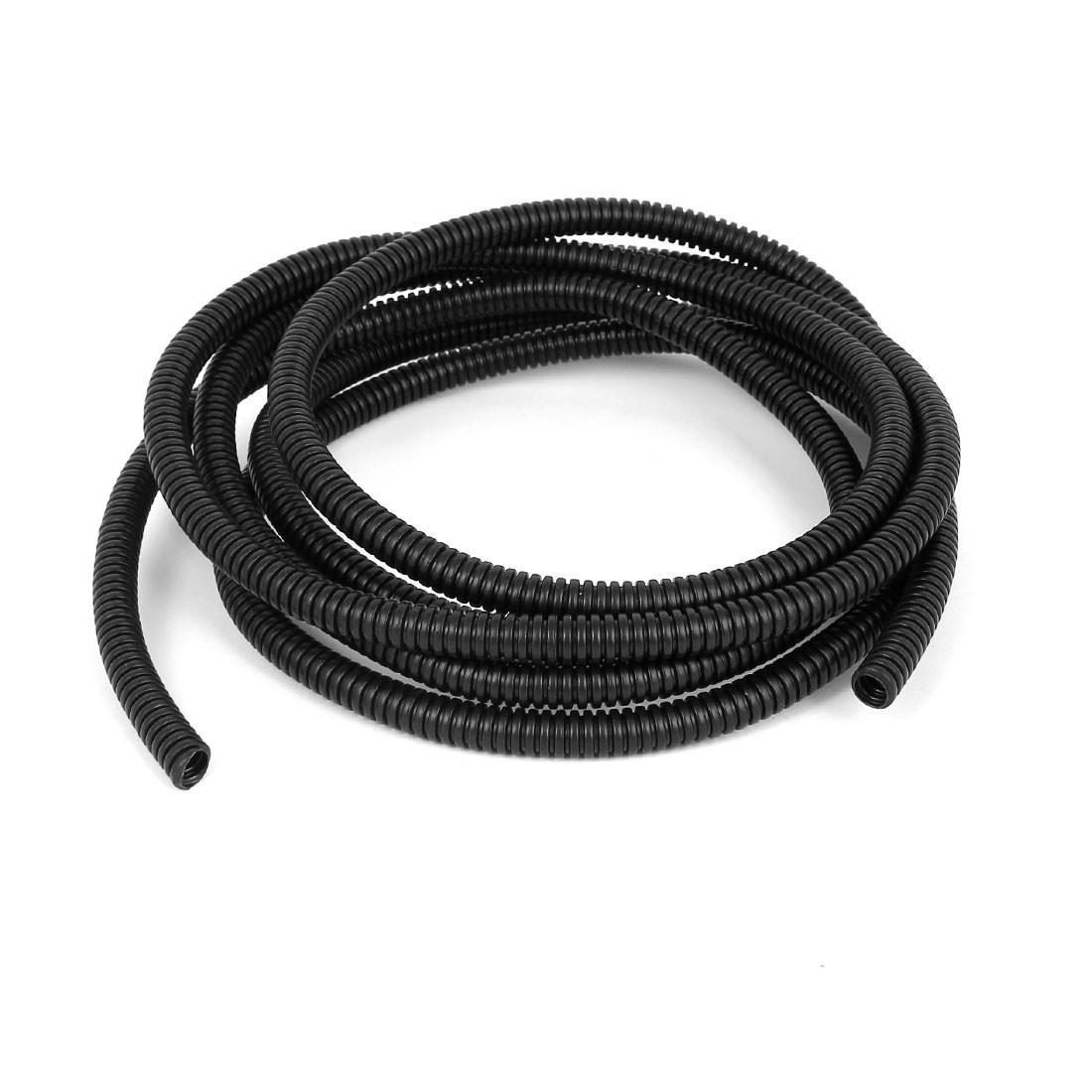 2.97 M 7×10 mm Plastic Corrugated Conduit Tube for Garden,Office Black