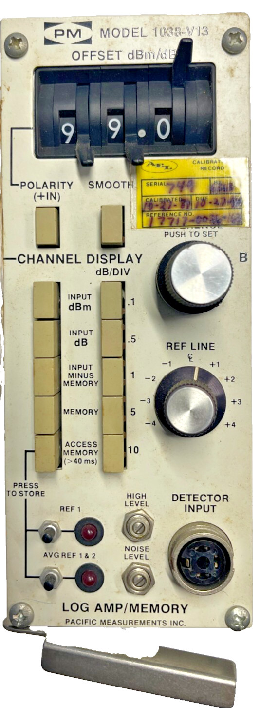 1038-V13 – PACIFIC MEASUREMENTS – VERTICAL LOG AMPLIFIER/MEMORY PLUG-IN