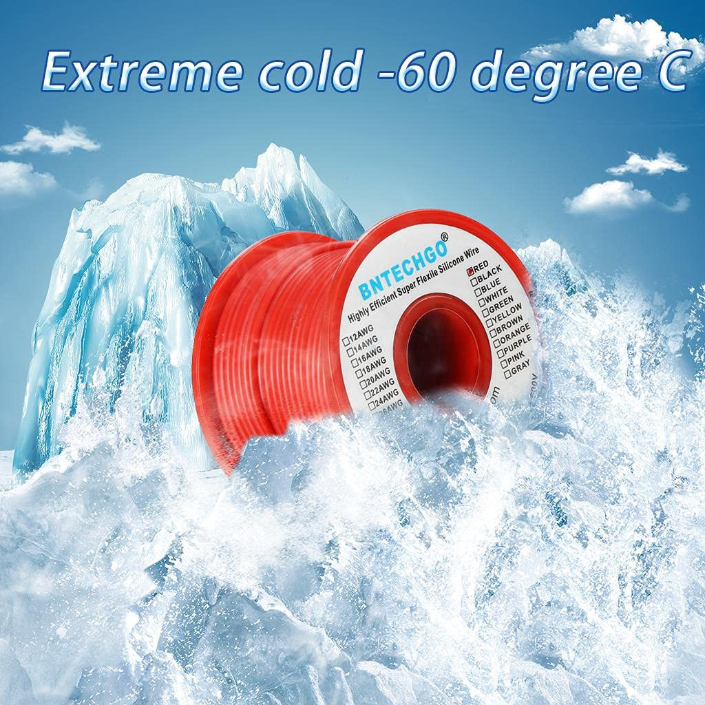 30 AWG Silicone Wire Spool, 100Ft Red Flexible Stranded Tinned Copper Wire