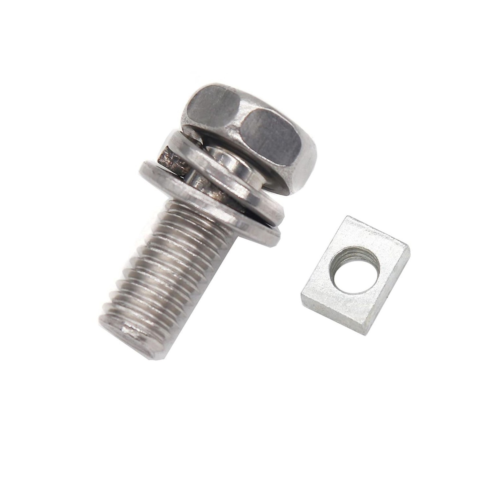 6-Pack Motorcycle Battery Terminal M6 x16mm Square Nut Kit Stainless Steel 304