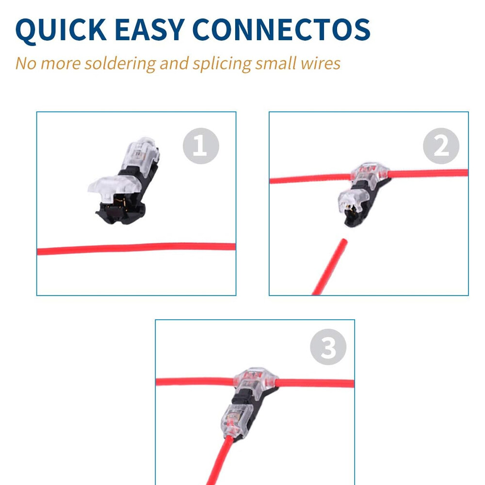 24X Low Voltage Wire Connectors Quick Solderless Wire Splice Connector 1/2/3 Way