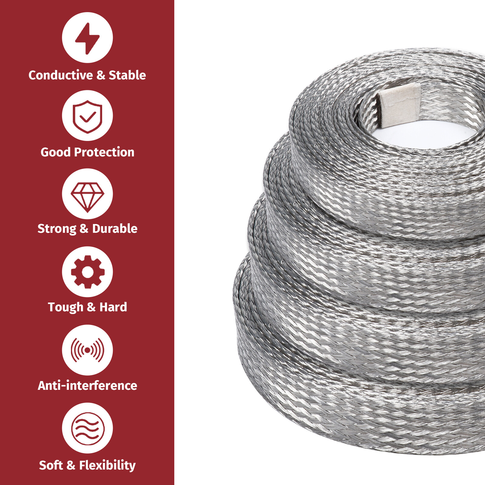 Tinned Braided Sleeve Metal Shielding Signal Wire Cable Shielded Audio Wire Lot