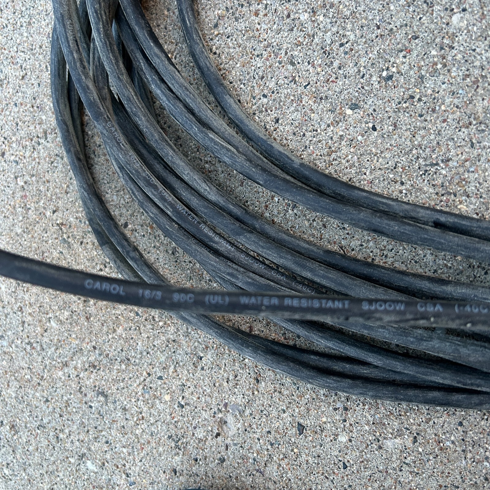 50FT CAROL SJOOW Cord 16/3 300V UL/CSA Portable Power Cable FT-2 P-7K-123033