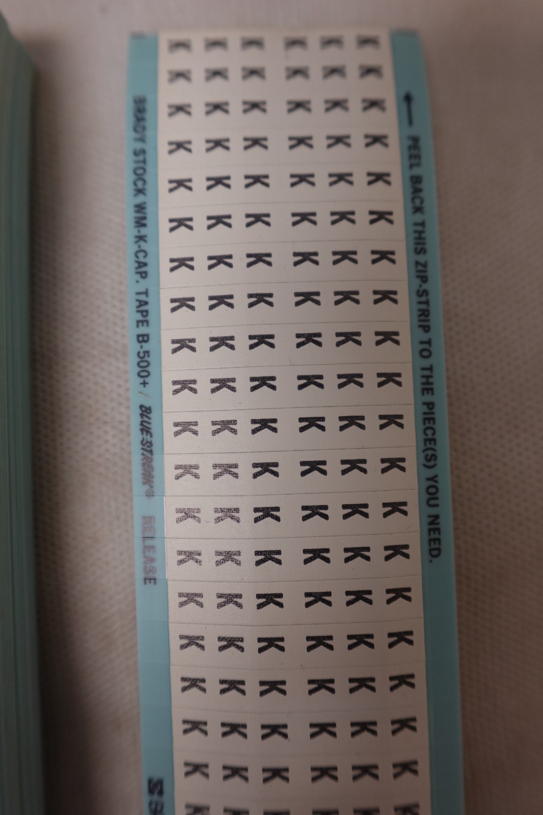 BRADY PORTA-PACK WIRE MARKER WM-K “K” ~ 44-33 / 44-20 REFILL CARDS PACK OF 31