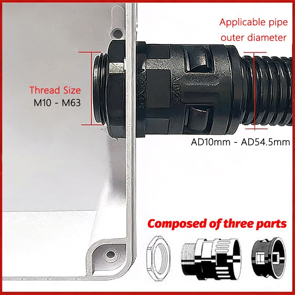 Corrugated Cable Conduit Connector Joint for Black Cable Tidy Tube & Trunking