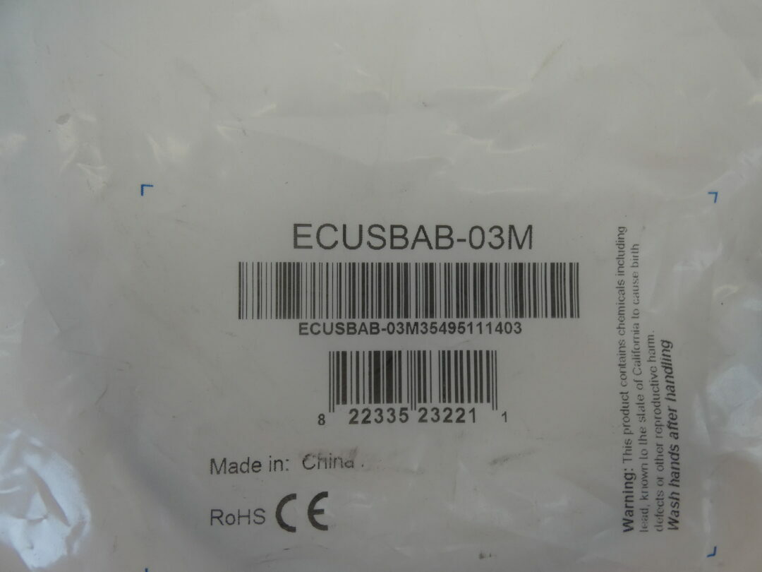 L-Com ECUSBAB-03M Deluxe USB Cable Type A-B Cable, 0.3m – NEW Surplus!