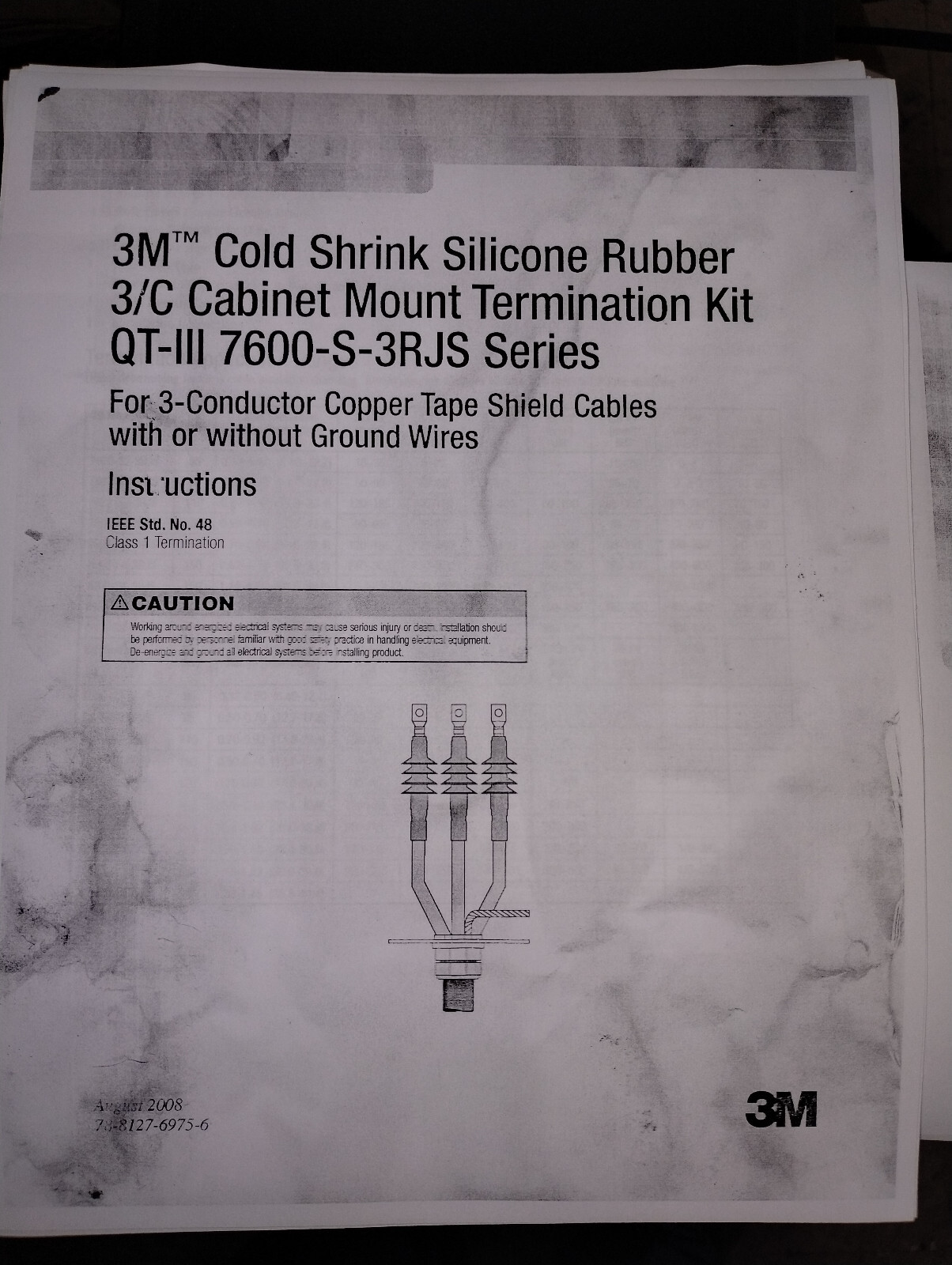7620-S-2-3-RJS-5GT Cold Shrink QT-III 5/8 KV for #4 AWG Termination Kit 90 Day