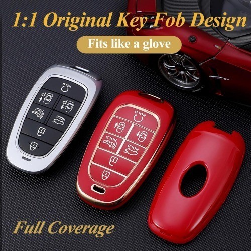 Premium TPU Key Fob Cover Case for 2024 2023 2022 Smart Ca Color: Size A-black