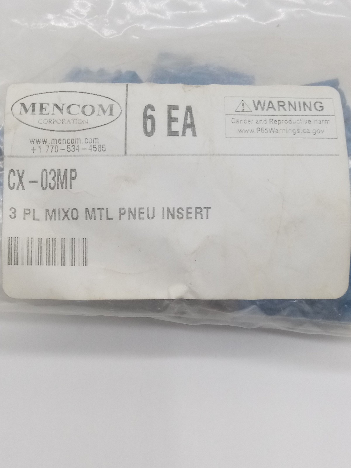ILME CX-03MP Modular Insert for Metal Pneumatic Contacts, 3-Pole — Lot of 6