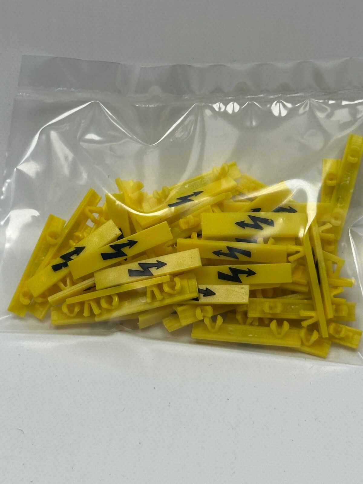 Siemens 8WA1-811 Screw Terminal Covers w Lightning Symbol Yellow 5mm (Lot of 50)