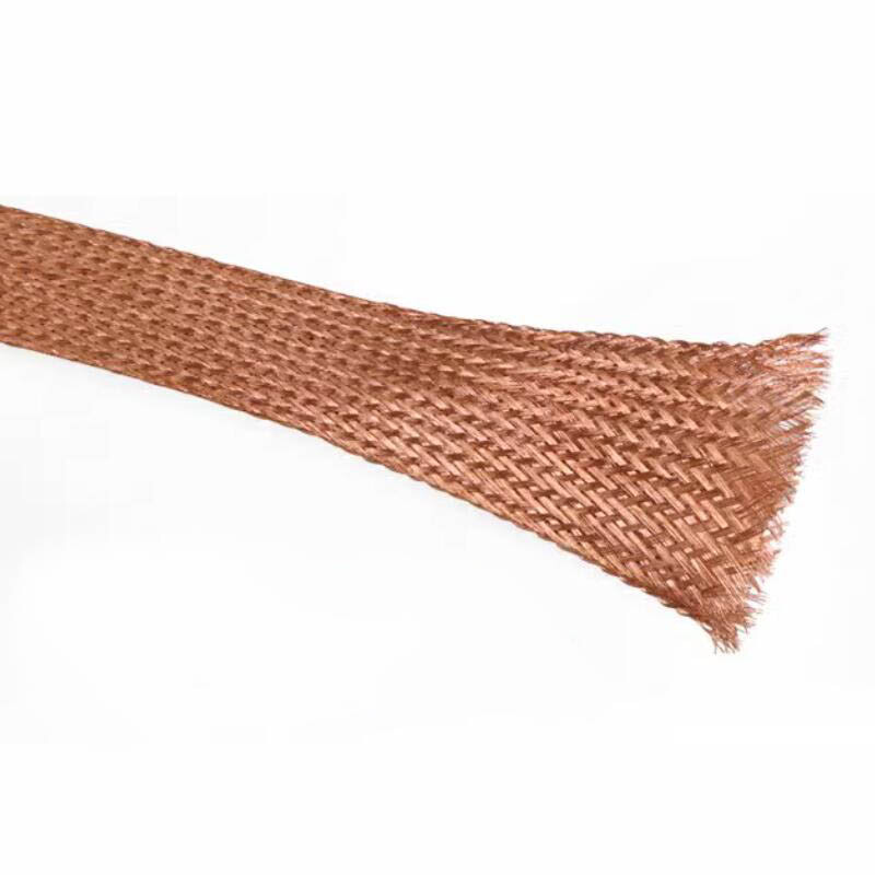 2-28mm Braided Ground Strap Copper Flat Braid Shielding Sleeve SingleWire 0.12mm